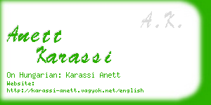 anett karassi business card
